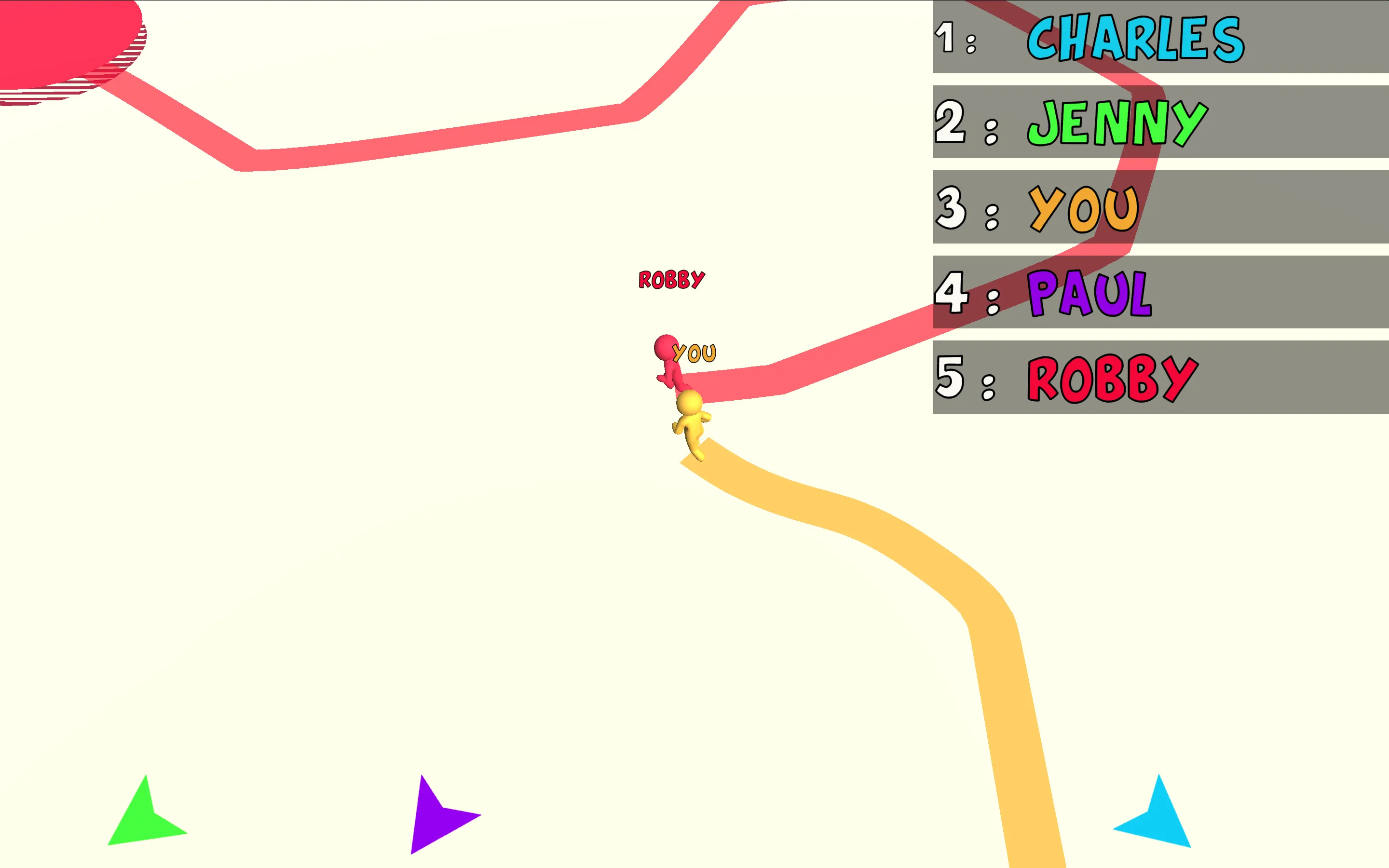 Color Adventure: Draw the Path showing cube sliding along white track leaving colorful paint ribbon