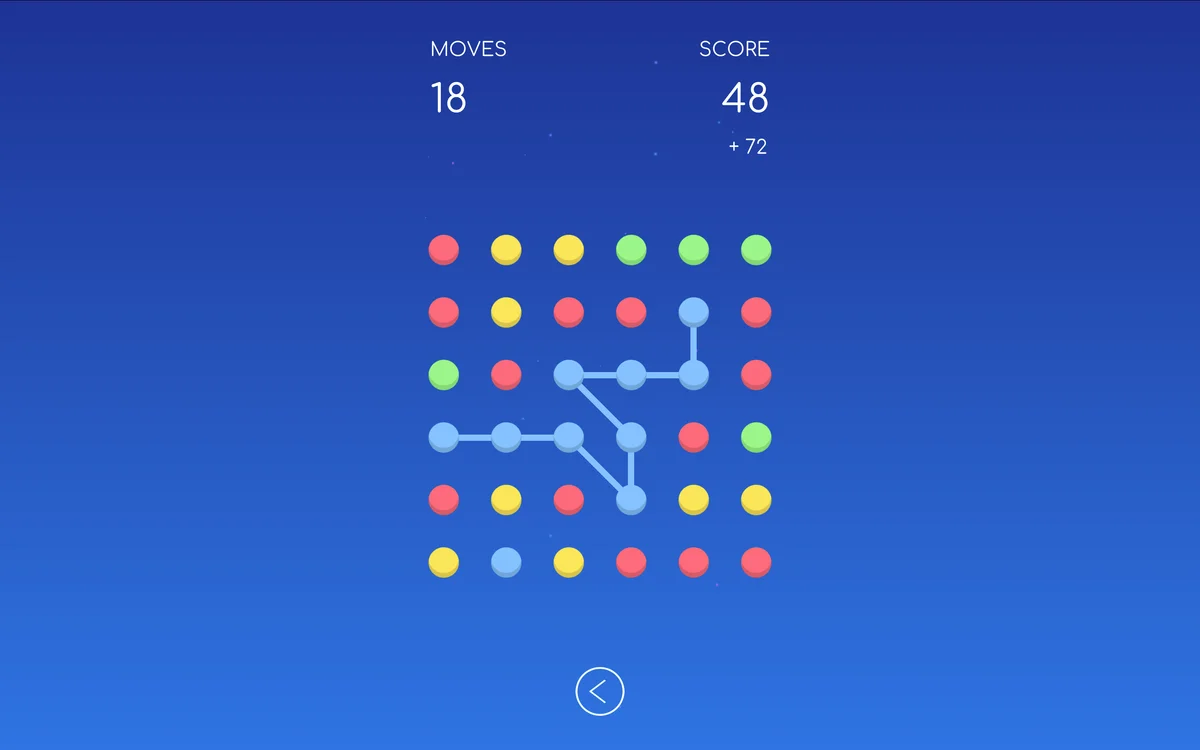 Connect Dots grid board showing perimeter line routing