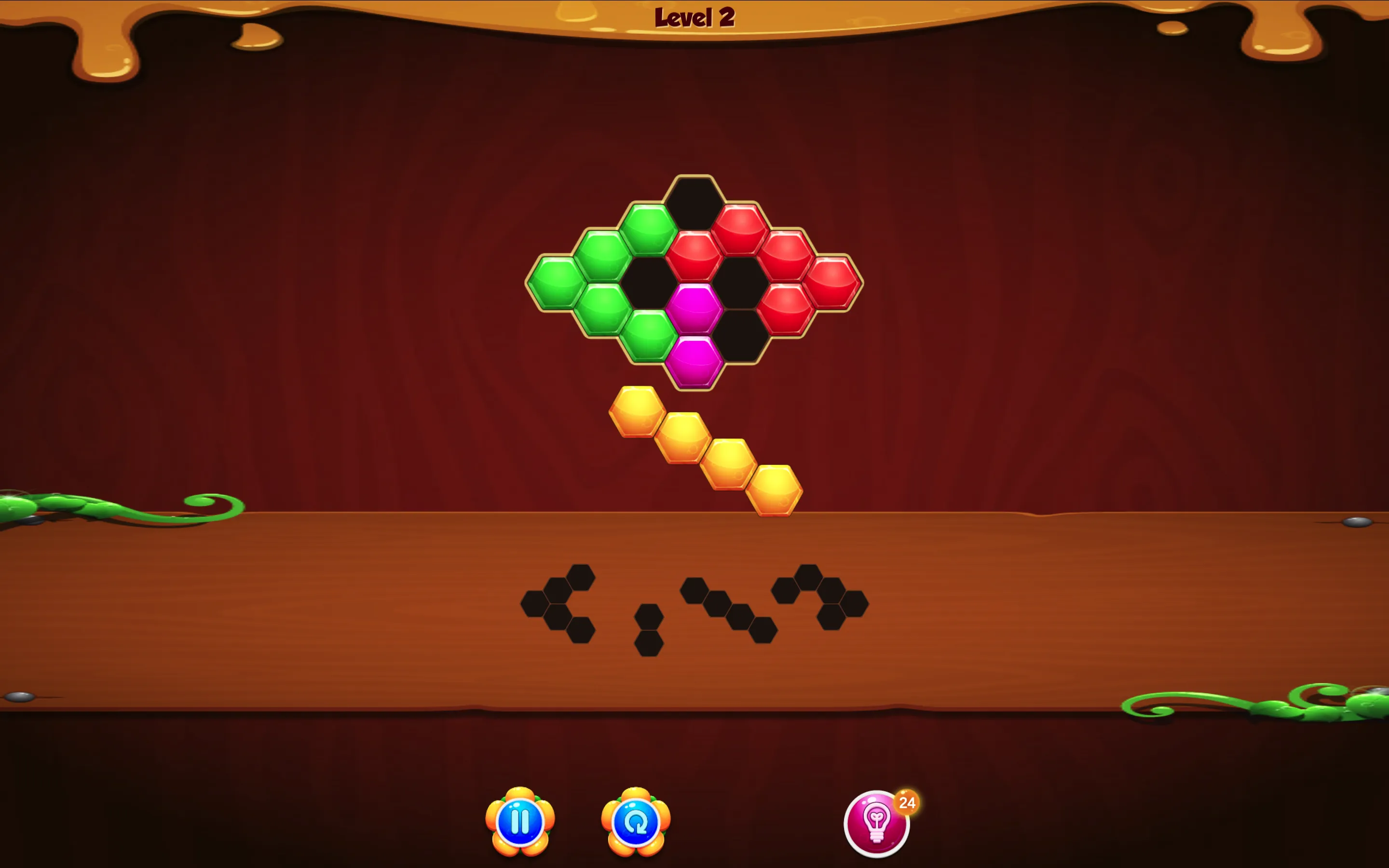 Fill Hexa Puzzle Game line clear explosion showing cleared tiles and high score tally