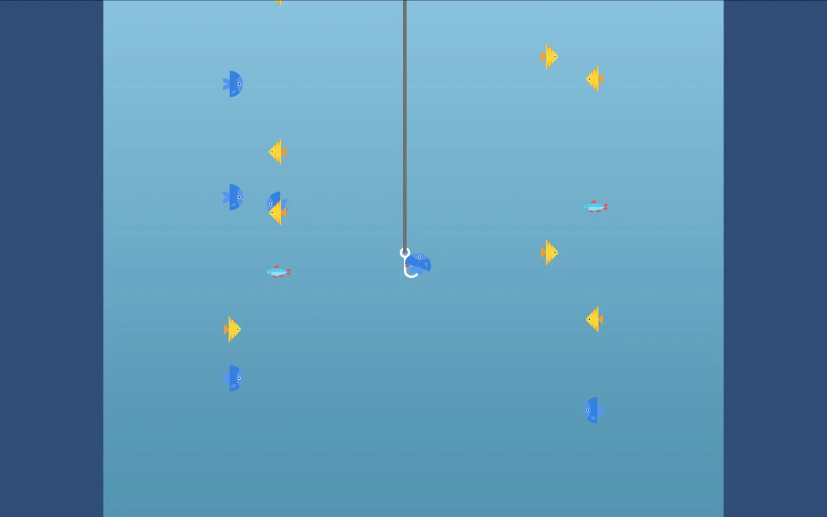 Fish Master fishing line dropping deep into ocean layers