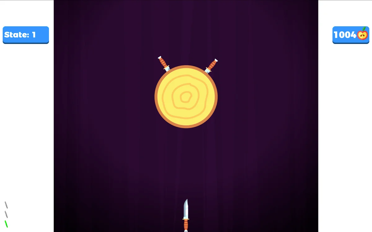 Knife Up boss level featuring complex target rotation