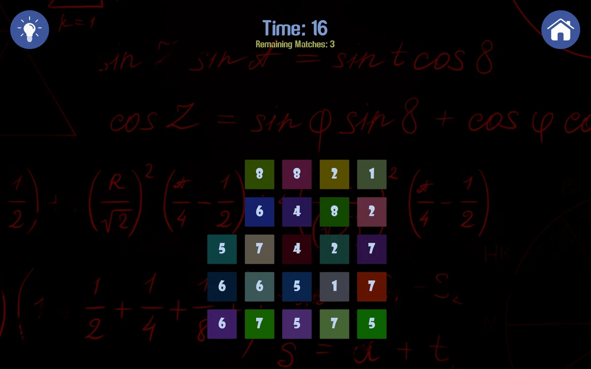 Make It 9 grid board showing number tile placement