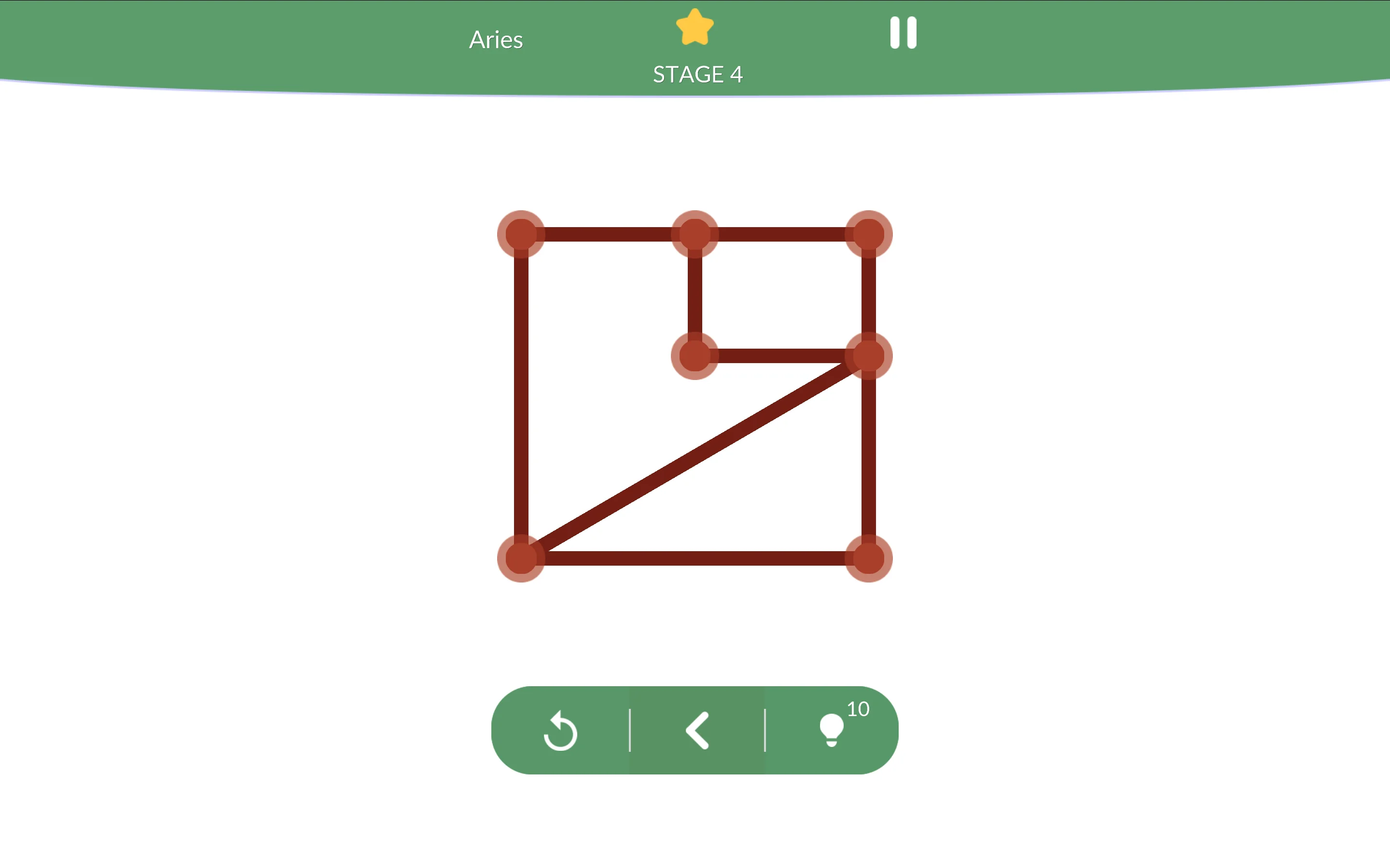 One Line puzzle partially completed with highlighted path segments