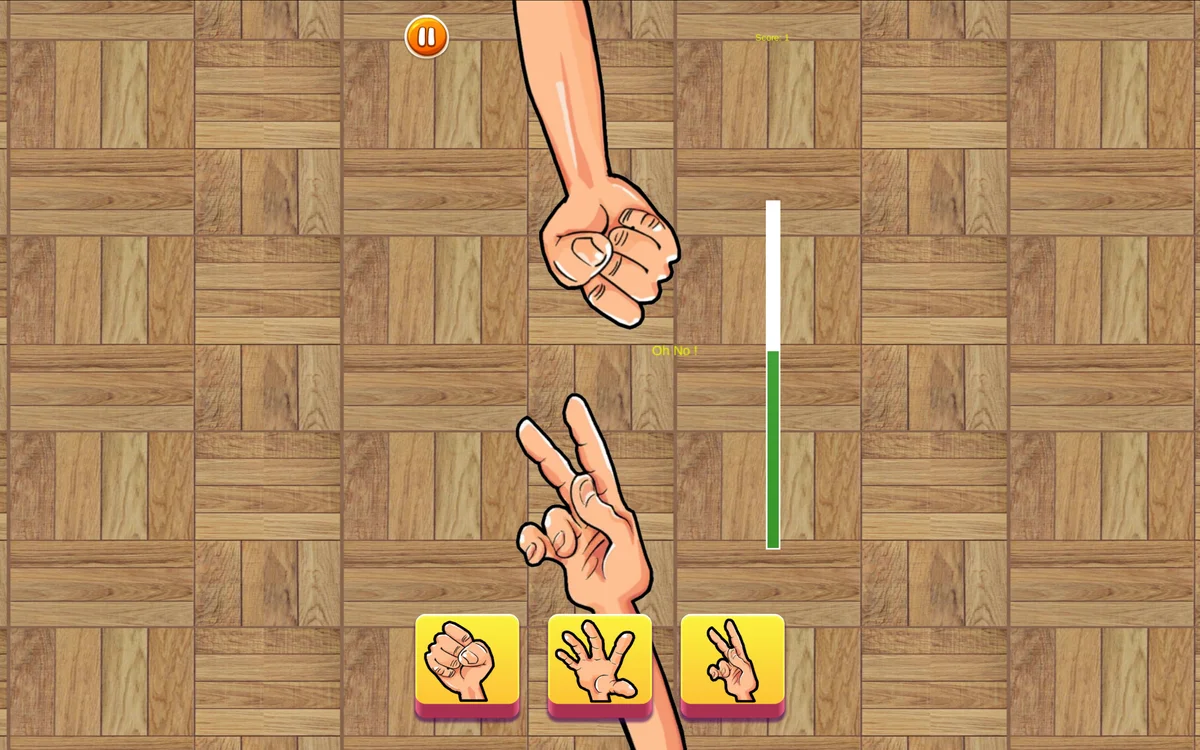 Rock Paper Scissor round selection with hand signs and timer