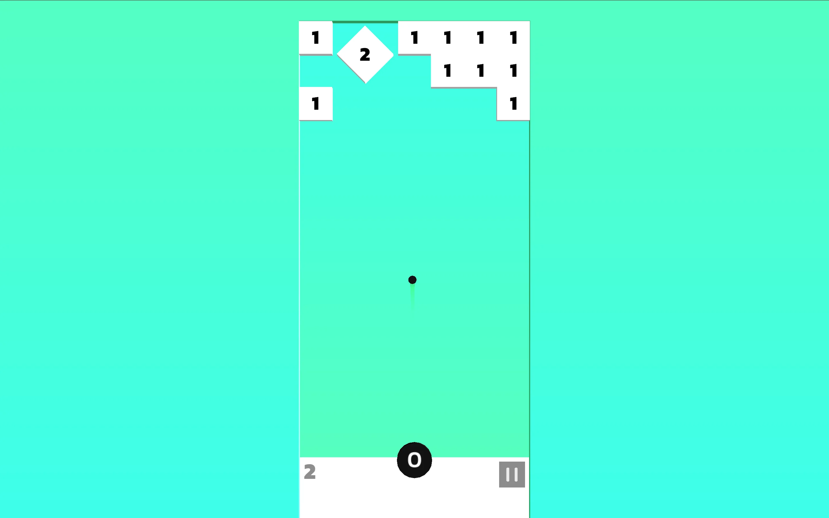 Shoot and Survive volley aiming at numbered descending blocks